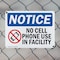 Signmission No Cell Phone Use In Facility, 10 in W x Rectangle, Plastic OS-2PACK-NS-P-710-L-14415 - alternate 4
